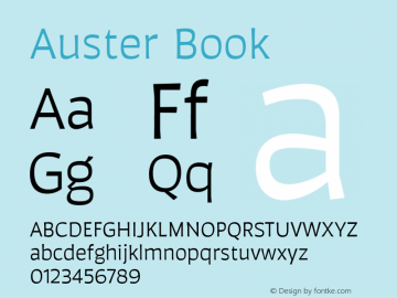 Auster Book Version 1.000;PS 001.000;hotconv 1.0.88;makeotf.lib2.5.64775图片样张