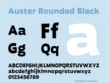 Auster Rounded Black Version 1.000;PS 001.000;hotconv 1.0.88;makeotf.lib2.5.64775图片样张