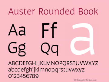 Auster Rounded Book Version 1.000;PS 001.000;hotconv 1.0.88;makeotf.lib2.5.64775图片样张