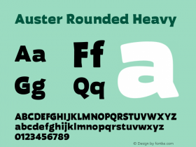 Auster Rounded Heavy Version 1.000;PS 001.000;hotconv 1.0.88;makeotf.lib2.5.64775图片样张