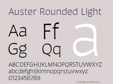 Auster Rounded Light Version 1.000;PS 001.000;hotconv 1.0.88;makeotf.lib2.5.64775图片样张