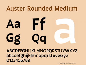 Auster Rounded Medium Version 1.000;PS 001.000;hotconv 1.0.88;makeotf.lib2.5.64775图片样张