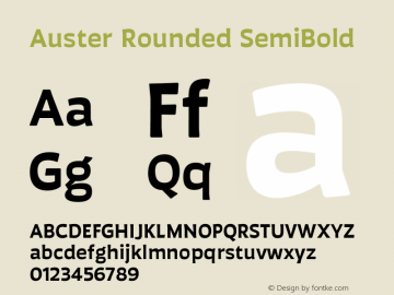 Auster Rounded SemiBold Version 1.000;PS 001.000;hotconv 1.0.88;makeotf.lib2.5.64775图片样张