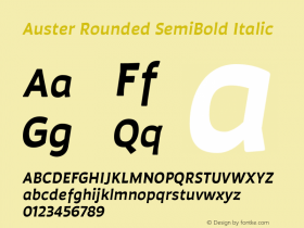 Auster Rounded SemiBold Italic Version 1.000;PS 001.000;hotconv 1.0.88;makeotf.lib2.5.64775图片样张