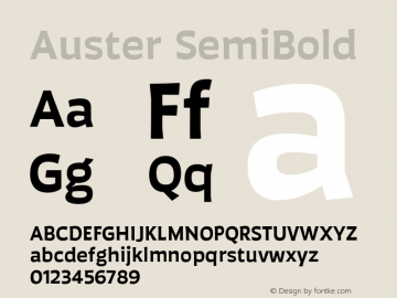 Auster SemiBold Version 1.000;PS 001.000;hotconv 1.0.88;makeotf.lib2.5.64775图片样张