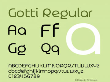 Gotti Regular Version 2.011;Glyphs 3.2 (3213)图片样张