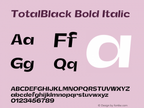 TotalBlack Bold Italic Version 1.000;Glyphs 3.2 (3217)图片样张