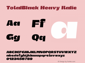 TotalBlack Heavy Italic Version 1.000;Glyphs 3.2 (3217)图片样张