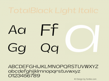 TotalBlack Light Italic Version 1.000;Glyphs 3.2 (3217)图片样张