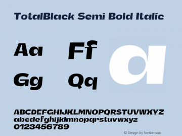 TotalBlack Semi Bold Italic Version 1.000;Glyphs 3.2 (3217)图片样张