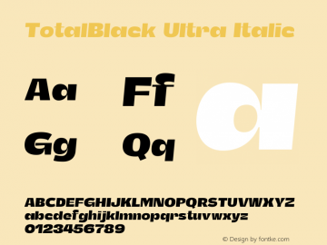 TotalBlack Ultra Italic Version 1.000;Glyphs 3.2 (3217)图片样张