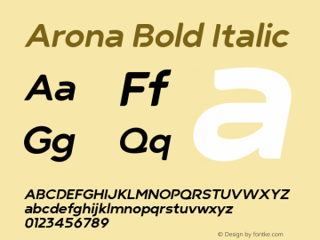 Arona Bold Italic Version 2.000图片样张
