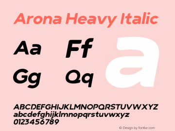 Arona Heavy Italic Version 2.000图片样张