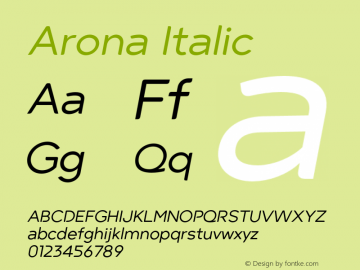 Arona Italic Version 2.000图片样张