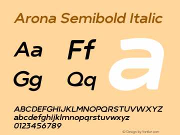 Arona Semibold Italic Version 2.000图片样张