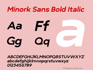 Minork Sans Bold Italic Version 1.000图片样张