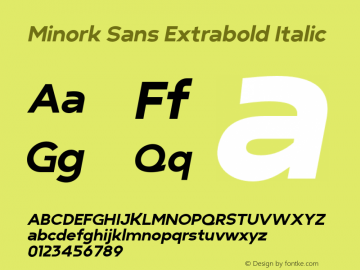 Minork Sans Extrabold Italic Version 1.000图片样张