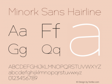 Minork Sans Hairline Version 1.000图片样张