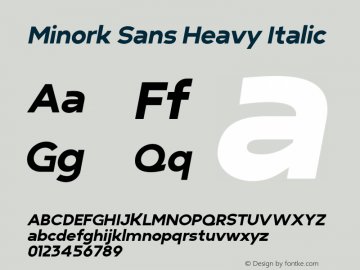 Minork Sans Heavy Italic Version 1.000图片样张
