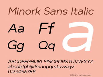 Minork Sans Italic Version 1.000图片样张