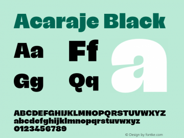 Acaraje Black Version 1.000;Glyphs 3.2 (3221)图片样张