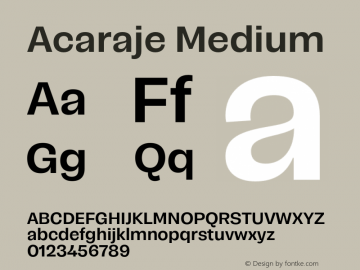 Acaraje Medium Version 1.000;Glyphs 3.2 (3221)图片样张