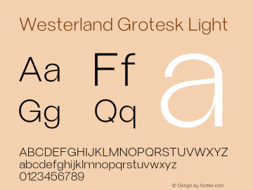 WesterlandGrotesk-Light Version 1.000;Glyphs 3.1.2 (3151)图片样张