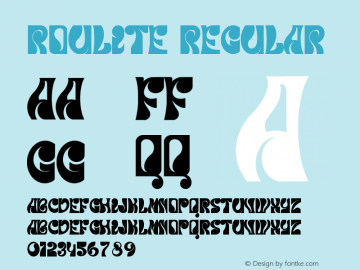 RouliteRegular Version 1.001;Fontself Maker 3.5.4图片样张