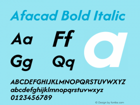 Afacad Bold Italic Version 1.000图片样张