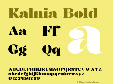 Kalnia Bold Version 1.105图片样张