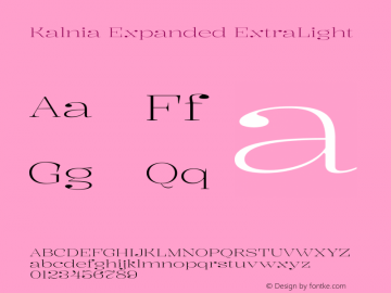 Kalnia Expanded ExtraLight Version 1.105图片样张