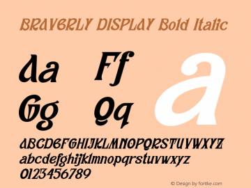 BRAVERLYDISPLAY-BoldItalic Version 1.001;Fontself Maker 3.5.8图片样张