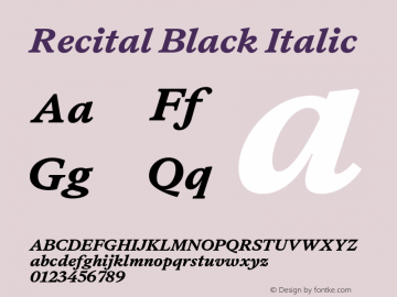 Recital Black Italic Version 1.005图片样张