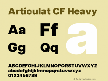 Articulat CF Heavy Version 3.300;Glyphs 3.2 (3221)图片样张