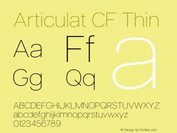 Articulat CF Thin Version 3.300;Glyphs 3.2 (3221)图片样张