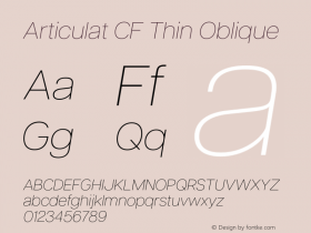 Articulat CF Thin Oblique Version 3.300;Glyphs 3.2 (3221)图片样张