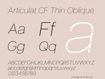 Articulat CF Thin Oblique Version 3.300;Glyphs 3.2 (3221)图片样张