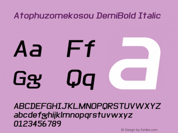 Atophuzomekosou DemiBold Italic Version 1.005图片样张