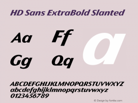 HD Sans ExtraBold Slanted Version 1.000;Glyphs 3.2 (3234)图片样张