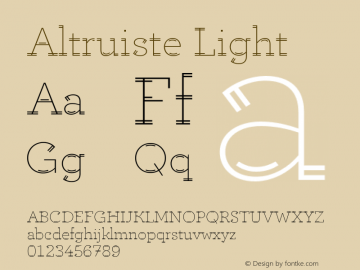 Altruiste Light Version 1.000;hotconv 1.0.109;makeotfexe 2.5.65596图片样张