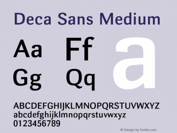 Deca Sans Medium Version 1.000图片样张