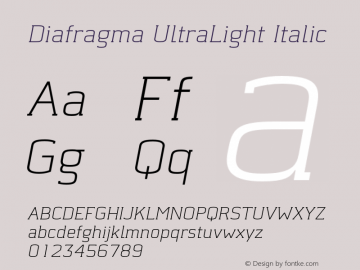 Diafragma UltraLight Italic Version 1.000;FEAKit 1.0图片样张