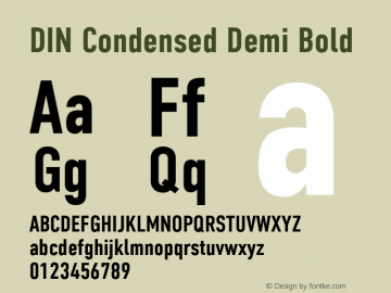 DIN Condensed Demi Bold Version 1.000图片样张