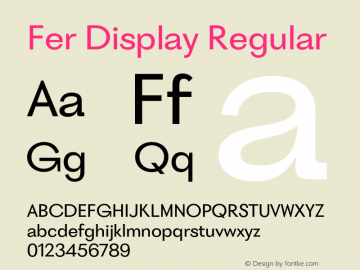 Fer Display Regular Version 1.001图片样张