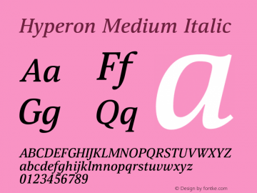 Hyperon Medium Italic Version 1.000图片样张