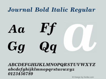 Journal Bold Italic Version 2.001图片样张