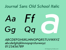 Journal Sans Old School Italic Version 1.000图片样张