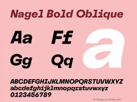 Nagel Bold Oblique Version 1.000图片样张