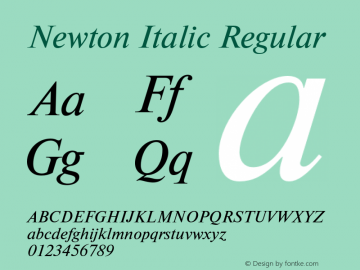 Newton Italic Version 2.000图片样张