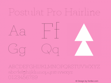 Postulat Pro Hairline Version 1.000;FEAKit 1.0图片样张